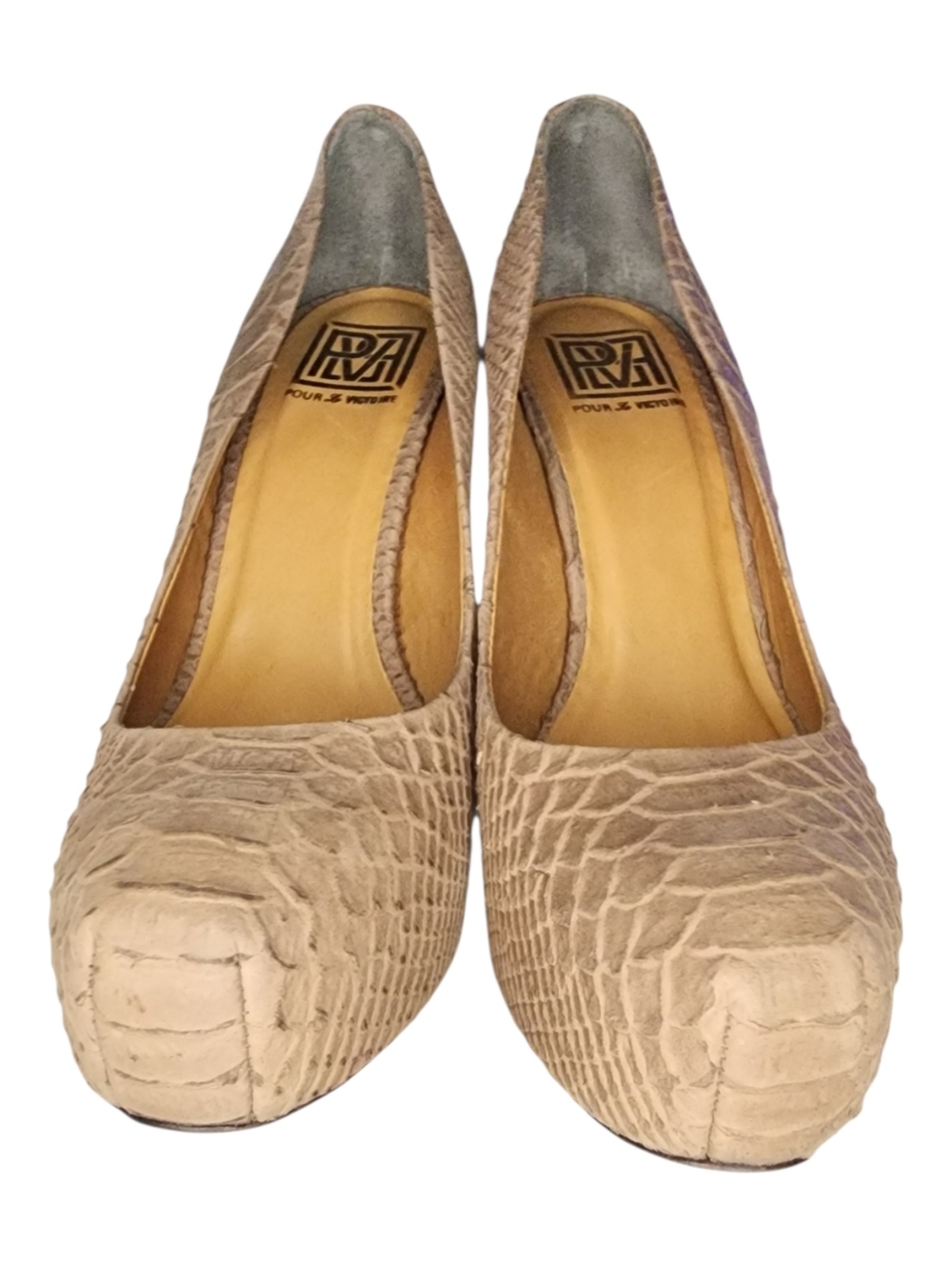 Pour La Victoire Embossed Platform Pumps, Womens 8.5 - Picture 3 of 11